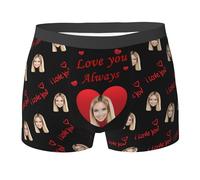 Xenorith Mutande Personalizzate Uomo del Viso Boxer Personalizzati con Foto Mutanda Personalizzata Boxer Divertenti Elasticizzati Regalo per Lui Idee Regali di San Valentino S-2XL