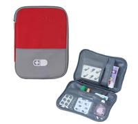 XENQITO 1 Pezzi Borsa Medicia Mini, Kit Pronto Soccorso Viaggio, Impermeabili, Portamedicine Viaggio, Facile da Trasportare, Borsa Medica Vuota per Casa, Auto, Escursioni, Campeggio (Rosso)