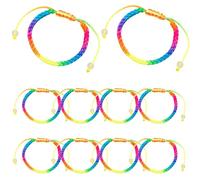 XENQITO 10 pezzi Cabala Bracciale di Corda Braccialetto Rosso Regolabile, braccialetti tibetani in rame intrecciati fatti a mano, braccialetti regolabili, per Donne Uomo Bambini Regalo