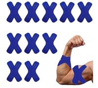 XENQITO 10 Pezzi PreCut Nastro Kinesiologico Tape Kinesiologico Muscolare Kinesio Tape Nastro Kinesiologico Blu Sportivo per i Muscoli per Il Ginocchio Articolazioni Supporto Muscolare