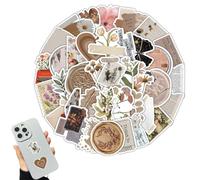 XENQITO 120 Pezzi Adesivi Vintage, Adesivi Estetici, Scrapbooking, Stickers Aesthetic in Stile Retrò, Quaderni Artigianali Fai Da Te Adesivi Decorativi Estetici per Bagagli Le Valigie, Laptop