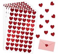 XENQITO 1200 Pezzi Adesivi Cuore, Cuori Rossi Etichette Adesive, Heart Labels, Etichette Autoadesive a Forma di Cuore, Adesivi a Forma di Cuore, per Matrimoni, Scrapbooking, Regali di San Valentino