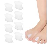 XENQITO 2 Paia*M Divaricatore Alluce Valgo e 2 Paia*L Separatore dita Piede, Alluce Valgo, Distanziatore Alluce Valgo, Alluce Valgo Correttore, Separatori Dita Piedi in Silicone(8 Pezzi)