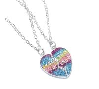 XENQITO 2 Pcs Collana BFF per 2, 2 Pz Collana Cuore Spezzato Collana Amicizia per 2 Collane per Bambine e Ragazze Collana Dell'amicizia Gioielli Regalo per Ragazze, con Incisione Set Migliori Amici