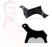XENQITO 2 Pcs Stencil Pettine per Barba, Pettine Stencil Barba, Signori pizzetto Collo Sagome per Barba Styling Tool Pettine per Barba Uomo per allineare e rifinire Gli Uomini rasatura della Barba
