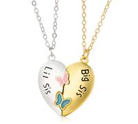 XENQITO 2 Pezzi Collana BFF per 2, 2 Pz Collana Cuore Spezzato Collana Amicizia per 2 Collane per Bambine e Ragazze Collana Dell'amicizia Gioielli Regalo per Ragazze, con Incisione Set Migliori Amici