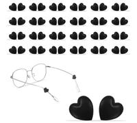 XENQITO 25 paia di Supporti per Occhiali in Silicone Antiscivolo per Occhiali da Vista e da Sole, Cuscinetti Ferma Occhiali per Le Orecchie Ganci(Amore), Nero, Unisex
