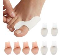XENQITO 4 Paia Separatore per Dita dei Piedi Piccole, Correttore per Mignolo Arricciato, Correzione Mignolo, Separatore Dita Piede, Cura Correttiva per Dita Sovrapposte, Divaricatore in Gel per Piedi