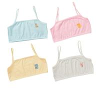 XENQITO 4 Pezzi Reggiseno Top Bimba Bambina Brassiere Reggiseno Basic in Cotone per Ragazza Top Bambina Reggiseno da Allenamento Basic Intimo Reggiseno in Cotone per Ragazze per Ragazze(Multicolore)
