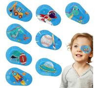 XENQITO 8 Pezzi di Bende per Gli Occhi, Bende Oculari per Bambini, Benda Adesiva Sull'Occhio per Bambini Benda Adesiva in Cotone per Bloccare la Luce Estiva per Bambini (8 Stili)