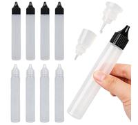 XENQITO 8Pcs Flaconcini Contagocce,Flaconi Vuoti per Liquidi, 30 ml Boccette,Flaconi Contagocce in Plastica,Flaconi a goccia comprimibili portatili,Flaconi contagocce per campioni liquidi(Multicolore)