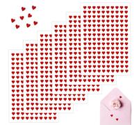 XENQITO 900 Pezzi Adesivi Cuore, Cuori Rossi Etichette Adesive, Heart Labels, Etichette Autoadesive a Forma di Cuore, Piccolo Codifica Colore, per Matrimoni, Scrapbooking, Regali di San Valentino
