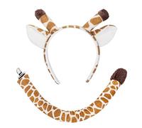 XEPST Set di Costumi da Giraffa Animale, Set di Orecchie e Coda di Giraffa con Fascia e Coda di Giraffa per Il Costume da Cosplay Festa di Compleanno Halloween in Maschera Forniture d Festa