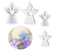 XEPWOLU 2 Pezzi Stampi In Silicone A Forma Di Angelo,Stampi Per Angeli,Stampo Silicone Angelo Piccolo,Angelo Stampo Candele 3D In Silicone,Per Candele,Sapone, Artigianato