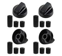 XEPWOLU Kit 4 Manopola Universale Per Piano Cottura Cucina A Gas, Con Adattatori Da 6 Mm, 7 Mm E 8 Mm, Per Quasi Tutti I Fornelli Piani Cottura Forni Fornelli A Gas (Nero)
