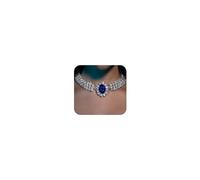 Xerling Strati Strass Girocollo Collane Blu Cristallo Pendente Collane da sposa per Spose Iced Out Catena Tennis Statement Gioielli Collane Collane per Festa