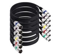 Xespis 6 Pezzi Cavo XLR Bilanciato, 1.5M DMX Per Luci e Illuminazione Scenica, Da Spina a 3 Pin a Presa Per Microfoni