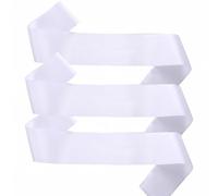 Xevtrak Sciarpa bianca in raso, sciarpa miss personalizzabile, sciarpa compleanno e sciarpa batteme, set di 3 sciarpe vergini da personalizzare con base cucita, 160 x 9,5 cm per cerimonie