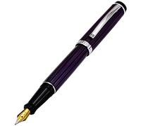 Xezo incognito Brass fine Fountain Pen in Purple Metallic color, diamond-cut, Serial, Platinum Plated Parts (incognito Purple F)