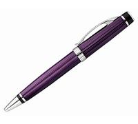 Xezo Incognito - Penna a sfera in ottone, colore viola metallizzato, con incisione diamantata, seriale, parti placcate platino (Incognito Purple B-2)