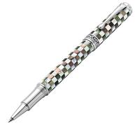 Xezo Maestro Jubilee rollerball, punta fine. Madreperla bianca checkered e madreperla nera di Tahiti iridescente. Edizione limitata di 223 pezzi. Nessuna penna uguale