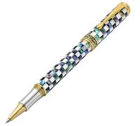 Xezo Maestro Penna Roller Jubilee, punta fine. Madreperla bianca oceanica e conchiglia di abalone paua iridescente. Placcato oro 18K. Solo 223 pezzi realizzati. Non ci sono due penne uguali