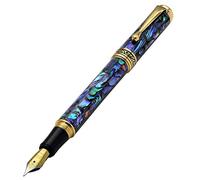 Xezo naturale della nuova Zelanda paua Shell Sea 18-k placcato oro penna stilografica con pennino fine cappuccio a vite (maestro Sea Shell fpg-1)