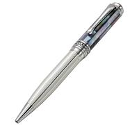 Xezo Penna a sfera Maestro, punta media. Argento massiccio 925 e intarsio madreperla nera con placcatura in platino puro. Artigianale, edizione limitata, numerata. Unicità di design.