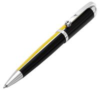 Xezo Penna a sfera Visionary in ottone e alluminio, punta media. Lacca gialla Speed e nera. Numerata in edizione limitata di 500. Classico pattern di colore Art Deco, stile retrofuturistico