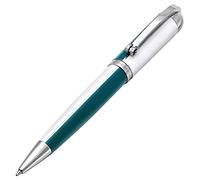 Xezo Penna a sfera Visionary in ottone e alluminio, punta media. Laccata a mano in turchese e bianco. Numerata in edizione limitata di 500 pezzi. Disposizione classica dei colori Art Deco