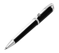 Xezo Penna a sfera Visionary, punta media in ottone e alluminio. Laccata a mano nei colori nero e bianco. Edizione limitata di 500. Stile classico art deco, corpo retrò-futuristico.