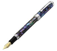 Xezo Stilografica Maestro, pennino extrafine (0,3 mm), serie Gift of Writing in puro platino placcato Paua Abalone, fatta a mano, serializzata. Ogni esemplare è unico