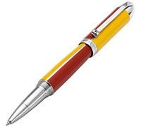 Xezo Visionary Penna Roller in ottone e alluminio, punta fine. Laccata a mano in oro aspen e rosso. Numerata in edizione limitata di 500. Disposizione classica dei colori Art Deco, retrofuturistico