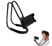 xfaiz Lazy - Supporto per cellulare da appendere al collo, supporto flessibile con clip per braccia lunghe e girevole a 360°, rotazione fai da te, diverse funzioni per scrivania, letto, bici e moto