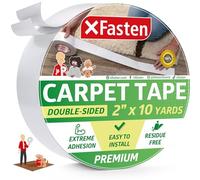 XFasten Nastro biadesivo per tappeti e moquette, rimovibile e sicuro in legno duro, 2 pollici x 10 iarde, ideale per tappeti, moquette o delicati pavimenti in legno duro