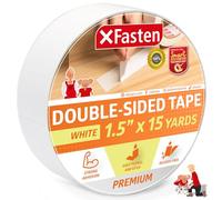 XFasten nastro biadesivo rimovibile (38.1mm x 13.71m per rotolo singolo), indicato per arti e mestieri, lavorazione del legno, fissaggio dei tappeti, non lascia residui.