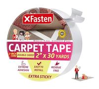 XFasten, nastro biadesivo super resistente, extra adesivo, 5,1 cm x 30 m, tappeto resistente a doppia superficie per tappeti, ideale per case con traffico alto e grandi animali domestici.
