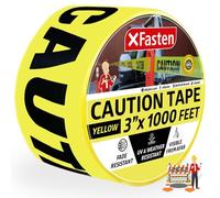 XFasten Nastro di sicurezza, adesivo, 3'' x 1000 piedi, giallo nero, nastro per barricate, alta visibilità per la sicurezza sul posto di lavoro