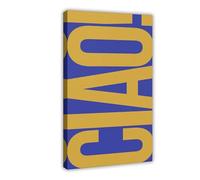 XFATGIA Ciao Font - Poster su tela, stile retrò, decorazione per camera da letto, ufficio, camera da letto, regalo, 60 x 90 cm