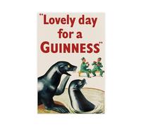 XFATGIA Guinness Poster pubblicitario retrò su tela, decorazione per camera da letto, ufficio, camera da letto, regalo, 60 x 90 cm
