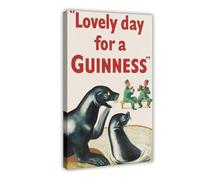 XFATGIA Guinness Poster pubblicitario retrò su tela, decorazione per camera da letto, ufficio, camera da letto, regalo, 60 x 90 cm