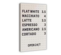 XFATGIA Poster con stampa su tela con menù di caffè, decorazione artistica da parete per soggiorno, camera da letto, 30 x 45 cm