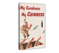 XFATGIA Poster pubblicitario retrò dell'esercito Guinness, stampa artistica su tela, decorazione artistica da parete per soggiorno e camera da letto, 50 x 75 cm