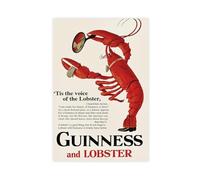 XFATGIA Poster pubblicitario retrò Guinness e aragosta, su tela, decorazione per camera da letto, ufficio, stanza, regalo, 30 x 45 cm