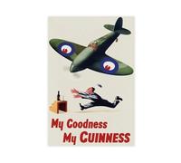 XFATGIA Poster pubblicitario vintage personalizzato per il Guinness Fireball Fighter Jet su tela, decorazione per camera da letto, ufficio, stanza, regalo, 50 x 75 cm