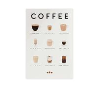 XFATGIA Poster stampato su tela con guida al caffè, decorazione artistica da parete per soggiorno e camera da letto, 30 x 45 cm