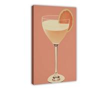 XFATGIA Poster su tela con carrello da bar, decorazione per camera da letto, ufficio, stanza, regalo, 30 x 45 cm