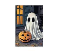 XFATGIA Poster su tela con immagine di The Imp and His Pumpkin Friend, decorazione per camera da letto, ufficio, camera da letto, regalo, 50 x 75 cm