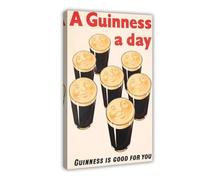XFATGIA Poster su tela con scritta "Daily Cup of Guinness Black Beer" (lingua italiana non garantita), poster pubblicitario retrò, decorazione per camera da letto, ufficio, camera da letto, regalo, 20