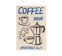 XFATGIA Poster su tela con stampa ad angolo del caffè, decorazione per camera da letto, ufficio, camera da letto, regalo, 20 x 30 cm
